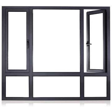 Customzied Double Glazing Aluminium Casement Window with Roller Shutter